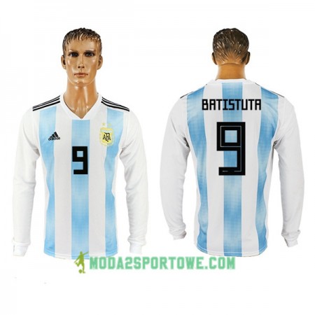 Koszulka Argentyna Batistuta 9 Mistrzostwa Świata 2018 Domowe Stroje Piłkarskie Długi Rękaw